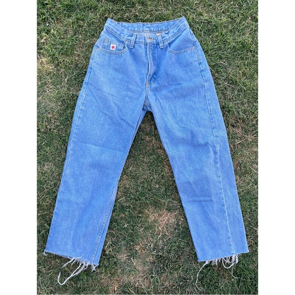 Rockies | Vintage Light Wash Straight Leg Raw-Hem High-Waist Western Jeans - Picture 4 of 9